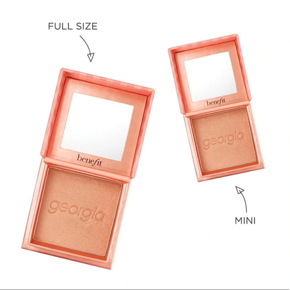 🌼BOGO50%🌼 🆕🍑BENEFIT: “Georgia Golden Peach” Blush + Brush MINI SIZE